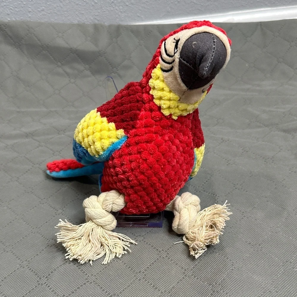 Vibrant Parrot Dog Toy with Rope Legs